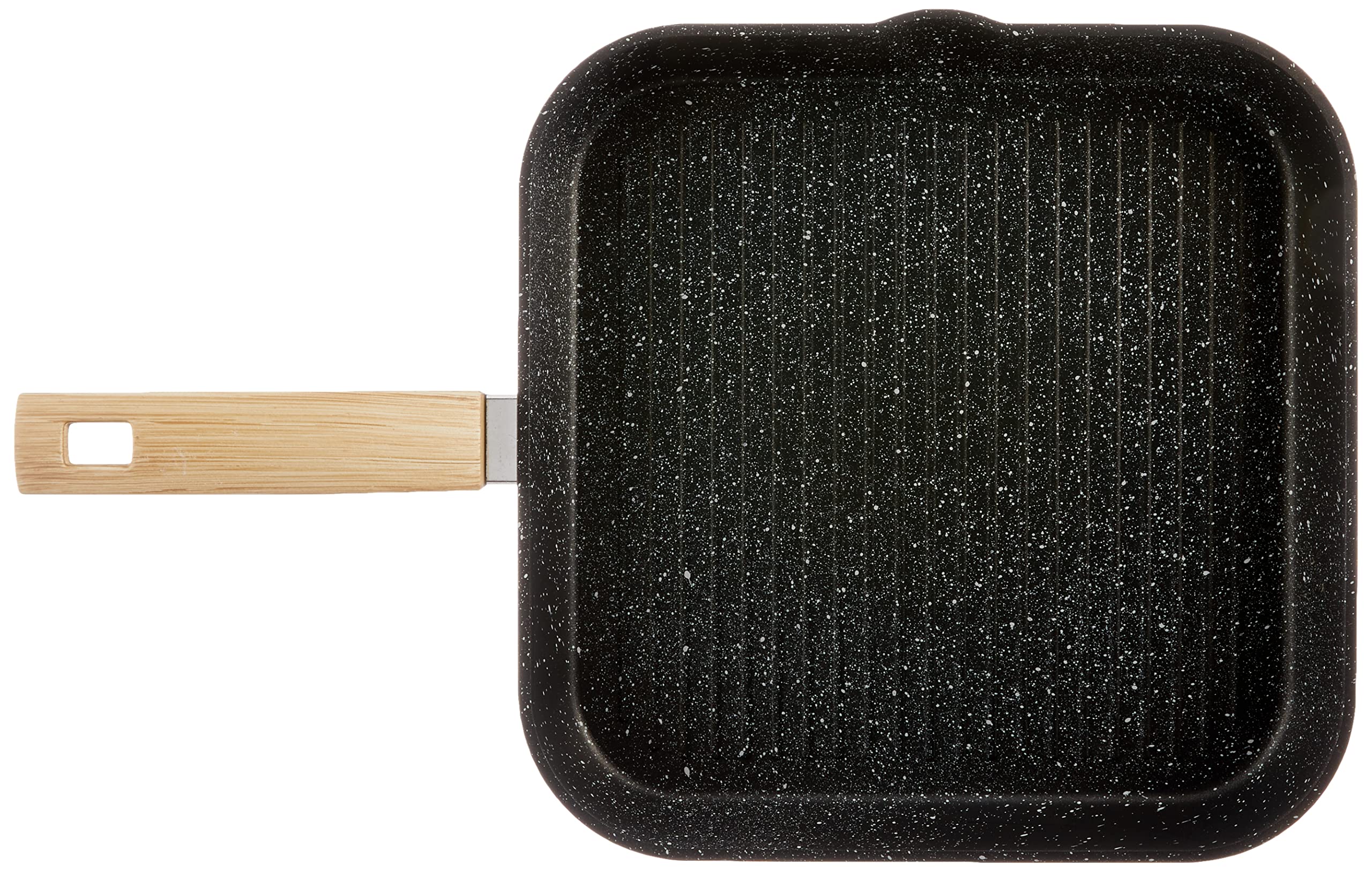 Alluflon Etnea Edición Madera Sartén Plancha de Aluminio con Revestimiento Antiadherente y Antirayaduras, Mango Efecto Madera, Apta para el Lavavajillas, Medidas 28x28 cm