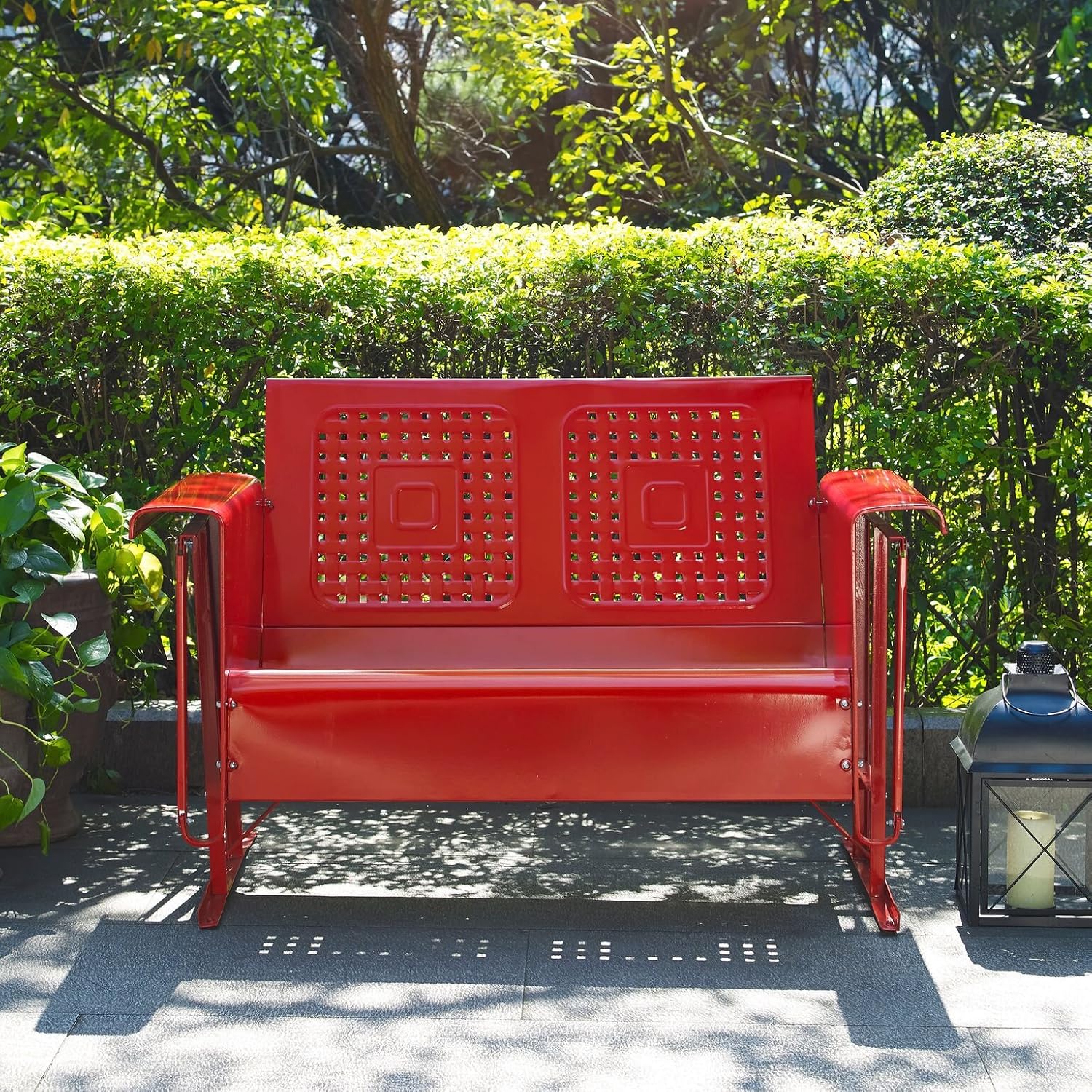 Crosley Furniture Bates Loveseat Glider - Red