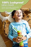 Vista 5 de Jarlson® MALI - Botella de agua para niños [18 onzas], botella térmica de acero inoxidable sin pajilla, botella de agua aislada a prueba de fugas