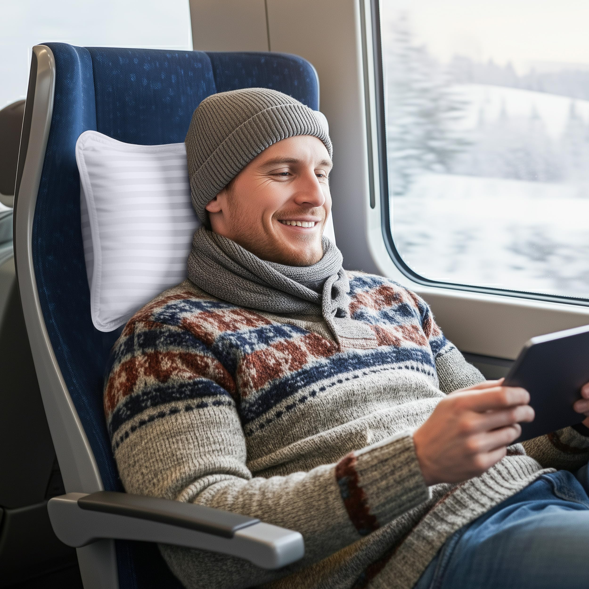 Utopia Bedding Travel Pillow for Airplane, Car and Toddlers (White, 2 Pack), Neck Support for Travelling, Down Alternative Filling, Compact Camping Pillow for Backpacking & Hiking (12x20) (2, 12x20)