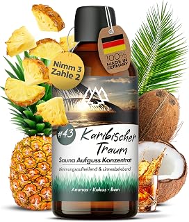 NORDHOLZ® Saunaaufguss [54 Sorten 15ml, 100ml, 250ml] - Sauna Aufgussmittel für intensive & erholsame - Sauna Zubehör (#43 Karibischer Traum, 100ml)