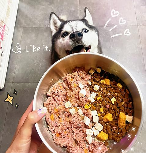 Miniatura 2 de Cuenco para perros para comida y agua, cuenco de alimentación de mascotas de acero inoxidable de 64 onzas, duradero, antideslizante, aislado