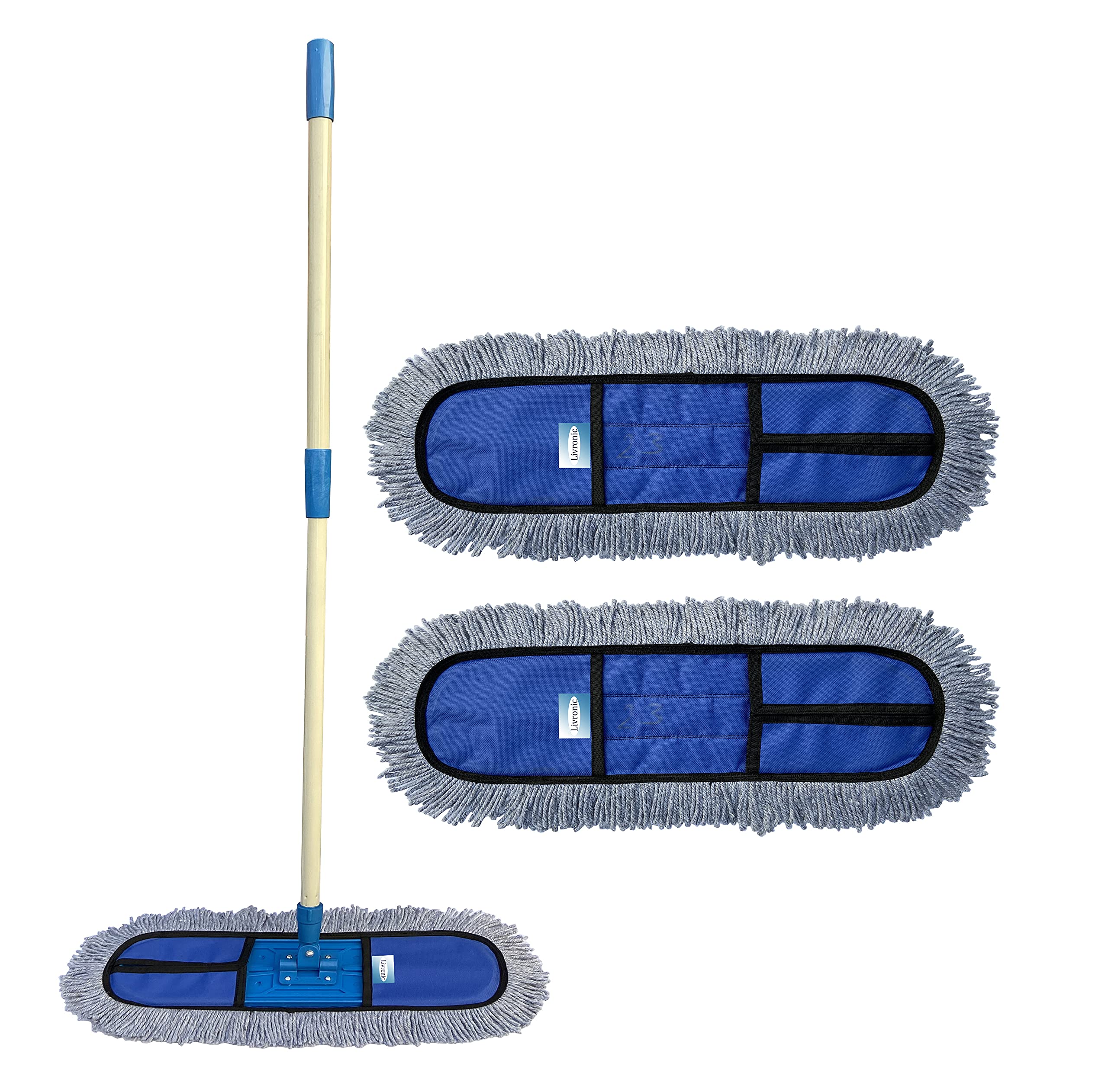 Livronic® Wet and Dry Cotton Pad Floor Mop… (24 INCH (5 FT Handle) with 2 Extra Refill) (B095PN5SN9) Amazon Price History, Amazon Price Tracker