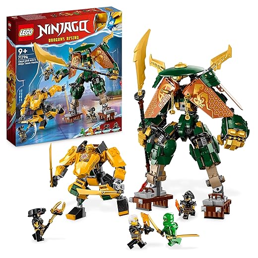 LEGO NINJAGO Lloyd and Arin’s Ninja Team Mechs 71794 Building Toy Set, Featuring 2 Mechs and 5 Minifigures, Fun Gift for Christmas for Teen Boys, Girls and Kids Ages 9 and Up who Love Ninja Adventures