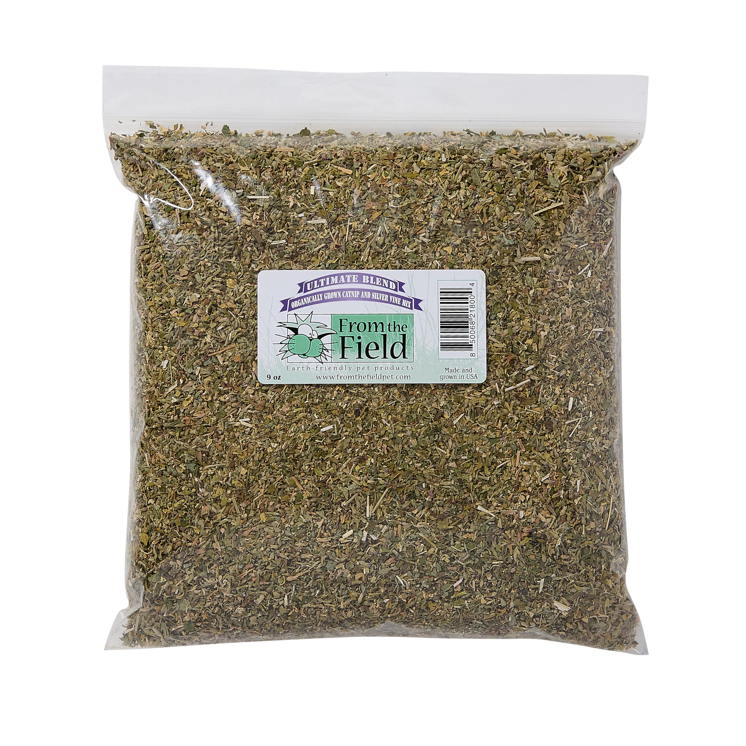 from The Field | Ultimate Blend Catnip & Silver Vine | Premium USA-Grown Catnip for Toys & Playtime | Fresh, Potent, Non-Toxic, Eco-Friendly | Safe for Kittens & Cats | Resealable 9 Oz Bag