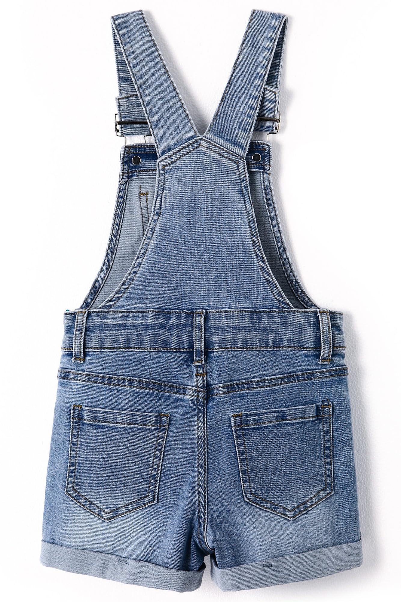KIDSCOOL SPACE Pantalones Cortos para niñas, Pantalones Cortos de Verano Rasgados de Mezclilla elástica para niñas pequeñas Grandes
