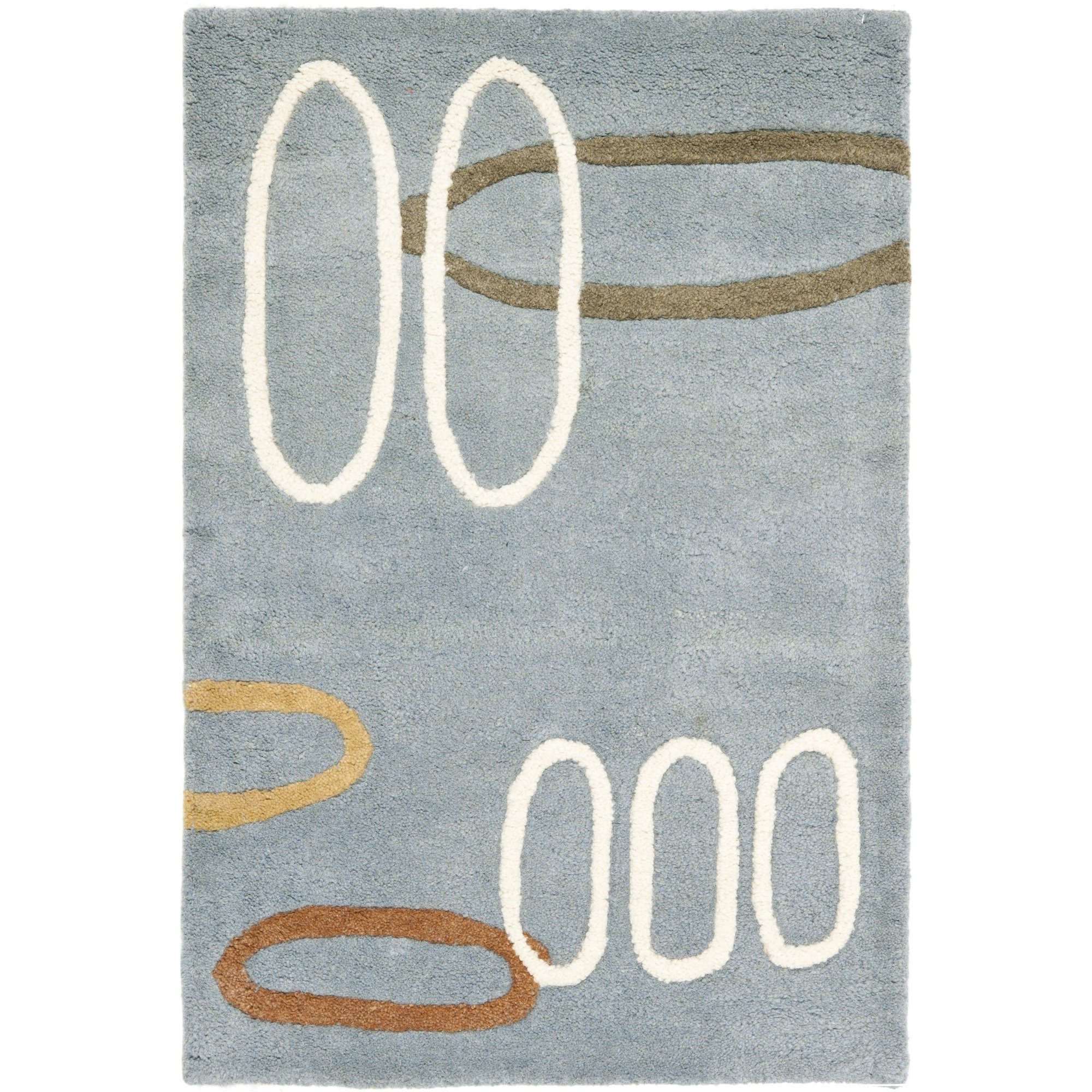 SAFAVIEH Soho Collection 2' x 3' Blue/Multi SOH801B Handmade Modern Abstract Premium Wool & Viscose Accent Rug