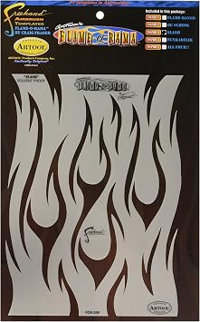 Artool Freehand Airbrush Templates, Flame ORama Slash