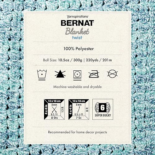 Miniatura 6 de Bernat Blanket Twist High Tide - Ovillo de lana de 10.5 onzas, poliéster, 6 súper voluminosos, 220 yardas, tejidoganchillo