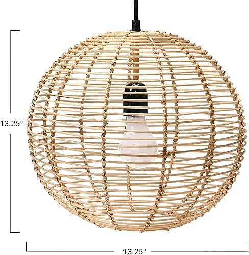 Miniatura 2 de Lámpara colgante de ratán tejida a mano estilo bohemio moderna iluminación de cocina costera, natural