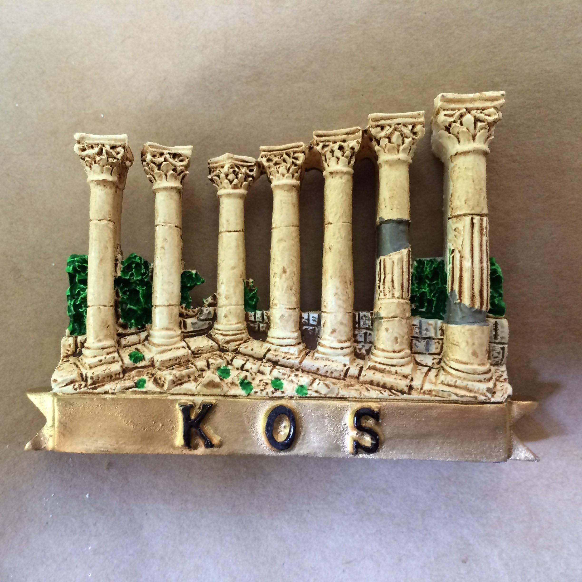 Greece Kos "Ruins" 3D Poly Resin Fridge Magnet