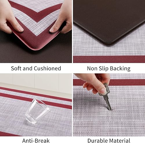 Miniatura 25 de Mattitude - 2 tapetes acolchados antifatiga, antideslizantes, impermeables, ergonómicos para estar de pie cómodamente en la cocina, suelo, oficina