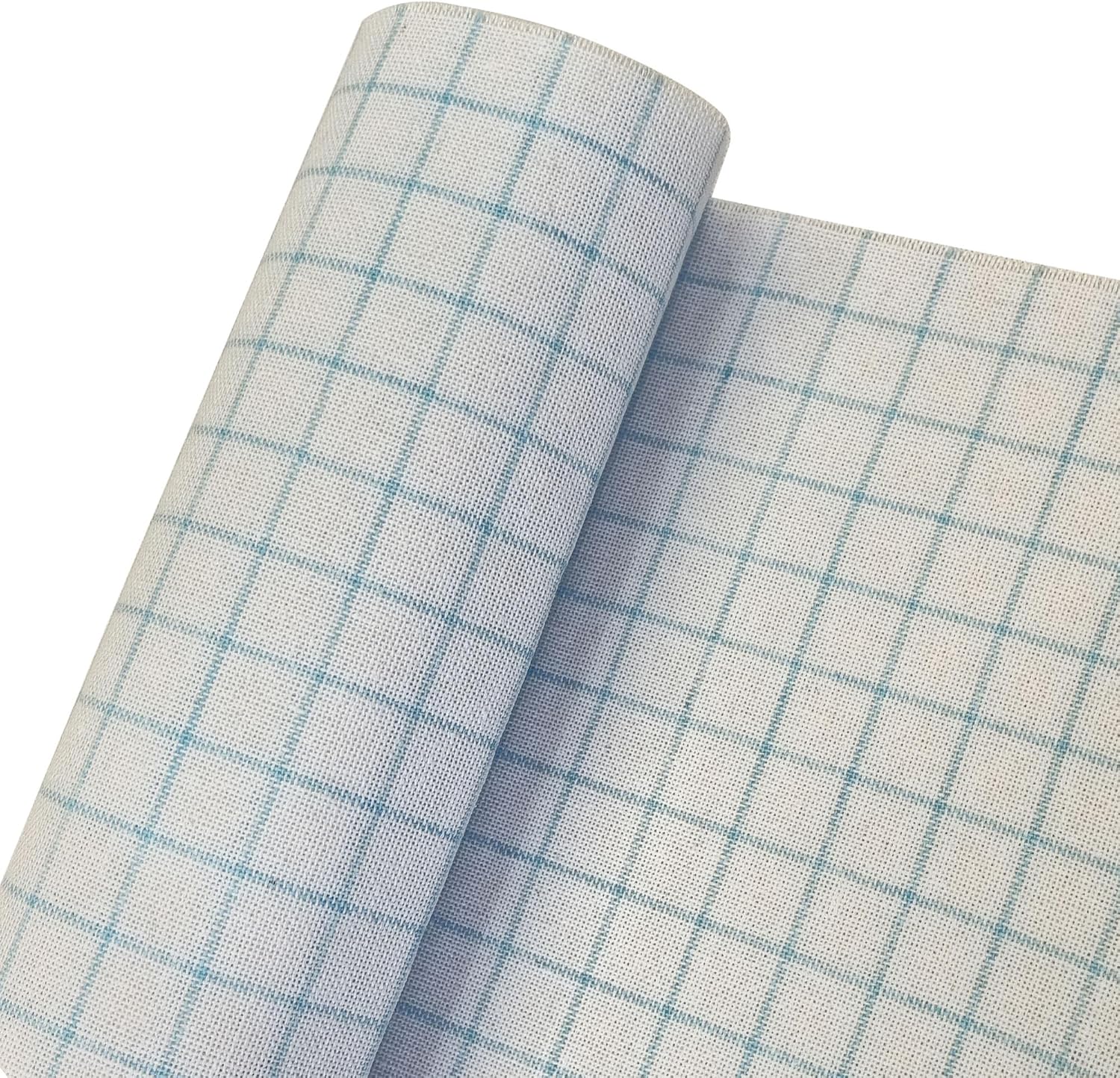 SEWCRANE 28 Count Easy Count Cross Stitch Fabric, White with Blue Water-Soluble Grid Lines (59" W x 39" L)
