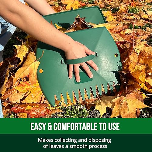Miniatura 24 de GardenHOME Rastrillos de mano, agarradores de hojas grandes para trabajo en el patio y uso en el jardín, limpia y recoge rastrillo de jardín, pala