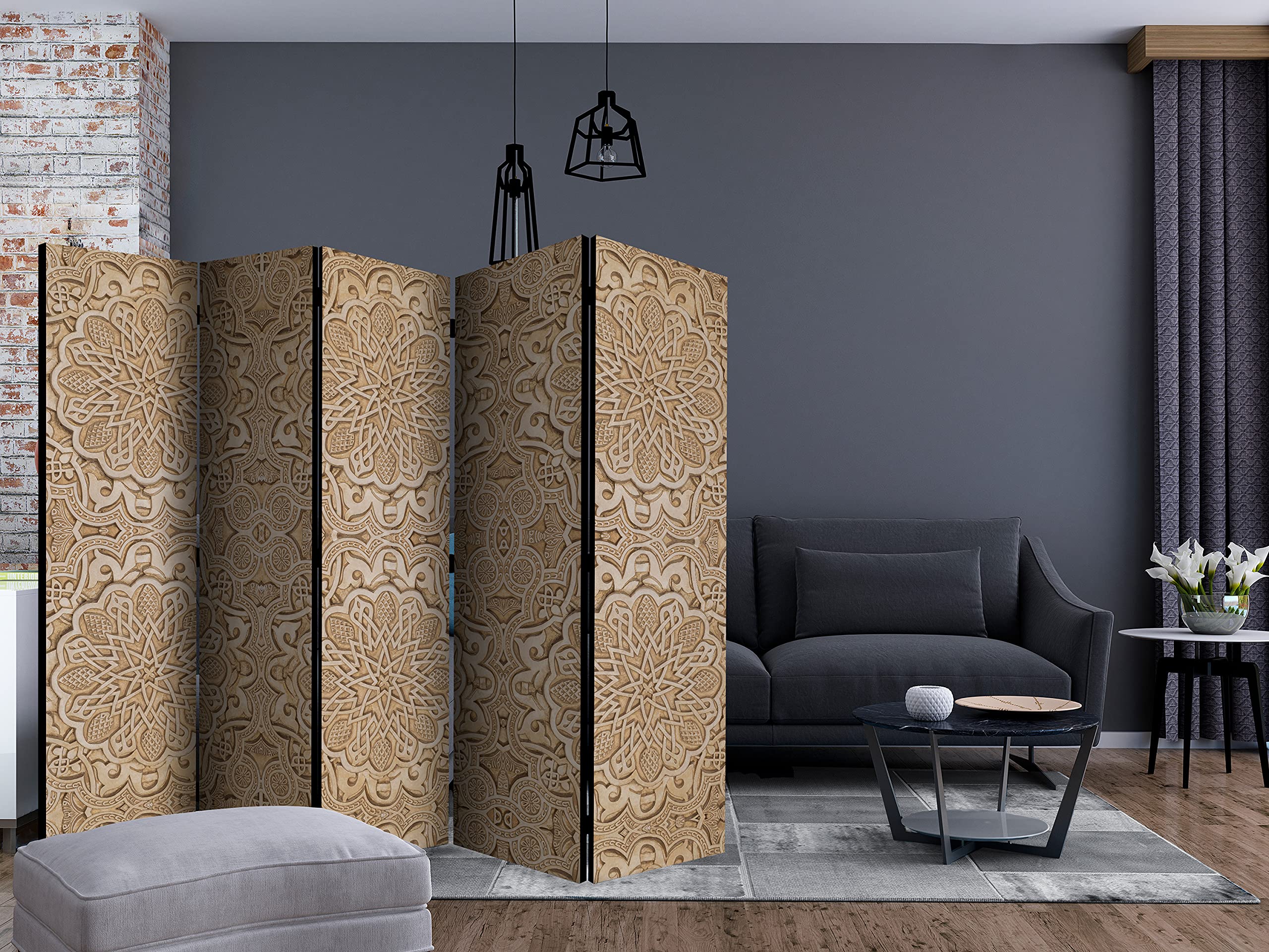 murando - Paravent Décoratif Intérieur Unilatéral, Mandala, 225x172 cm