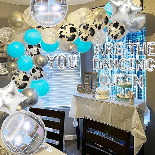 Miniatura 7 de JeVenis Decoración de despedida de soltera con texto en inglés "You are the Dancing Queen", decoración de fiesta de discoteca de los años 70