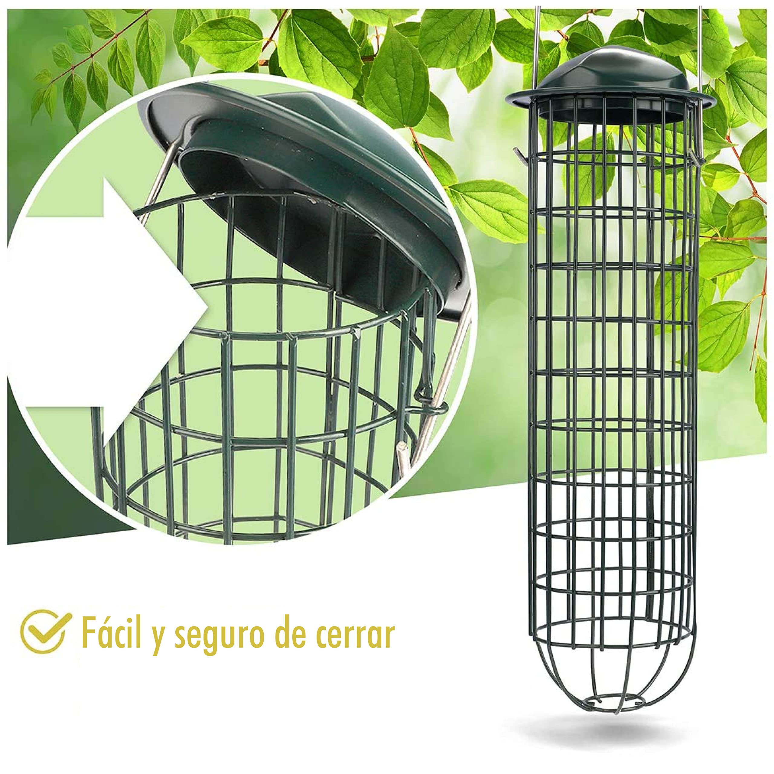 Wildtier Herz Comedero para pájaros (31cm) de Metal Inoxidable, Jaula de alimento para Aves Silvestres, Dispensador de Bolas de Grasa, Proporciónale alimento Todo el año para Las Aves de tu jardín — view 3