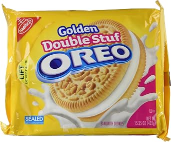 Golden Double Stuf Oreo Sandwich Cookies, 15.25oz (Pack of 3) by Nabisco