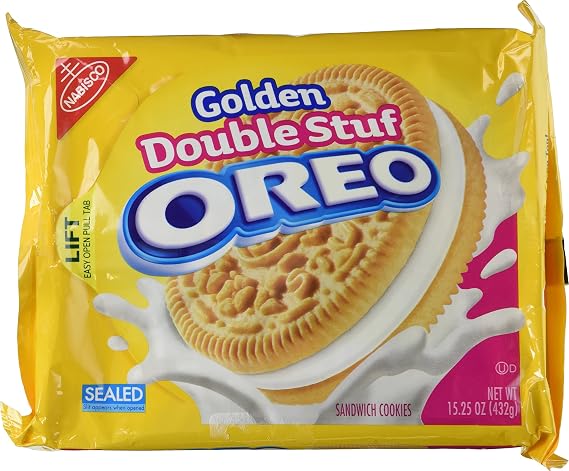 Golden Double Stuf Oreo Sandwich Cookies, 15.25oz (Pack of 3) by Nabisco