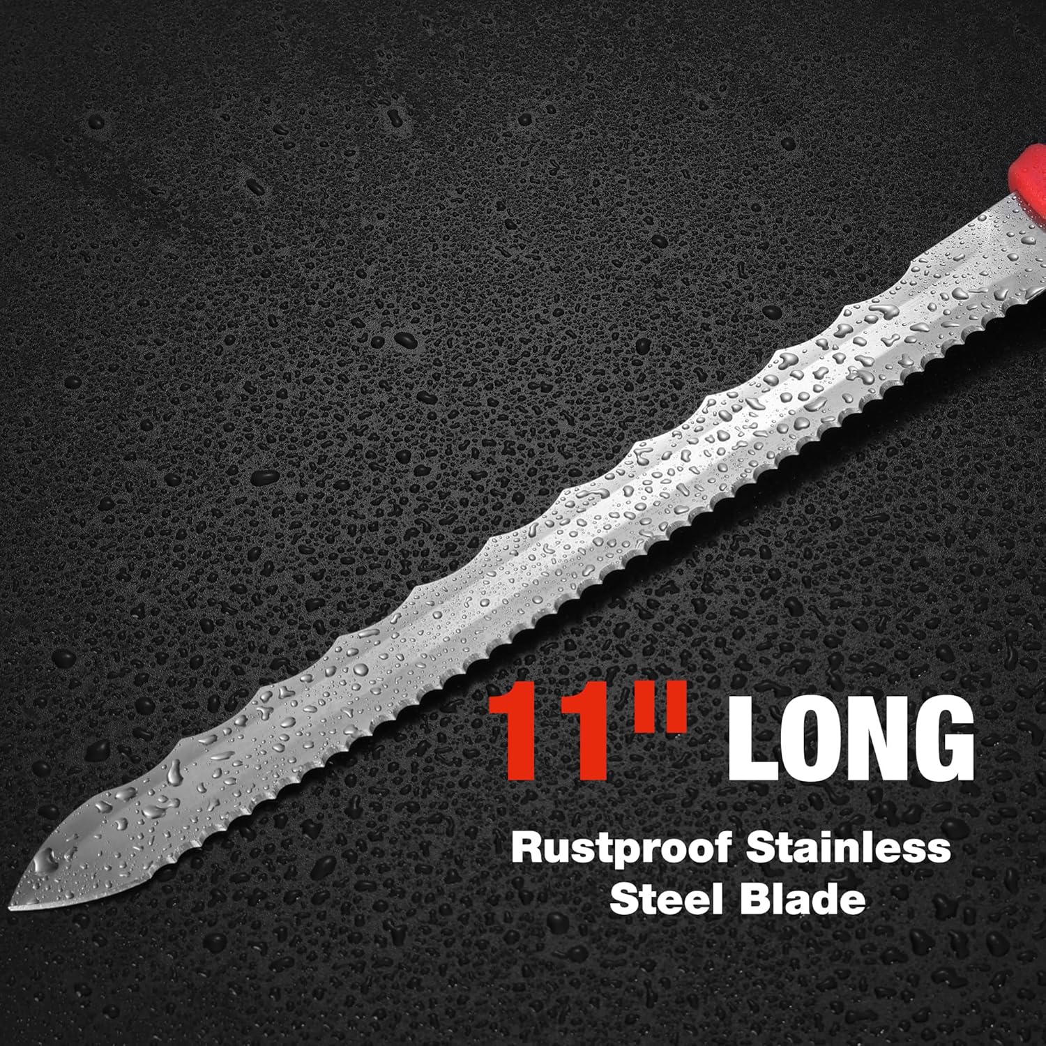 WORKPRO 11-Inch Insulation Knife, Stainless Steel Blade Insulation Cutter, Double Side Serrated Sharp Duct Knife for Heat Material Foam, RockWool, Styrofoam, Sod Cutter Garden Knife for Lawn Repair