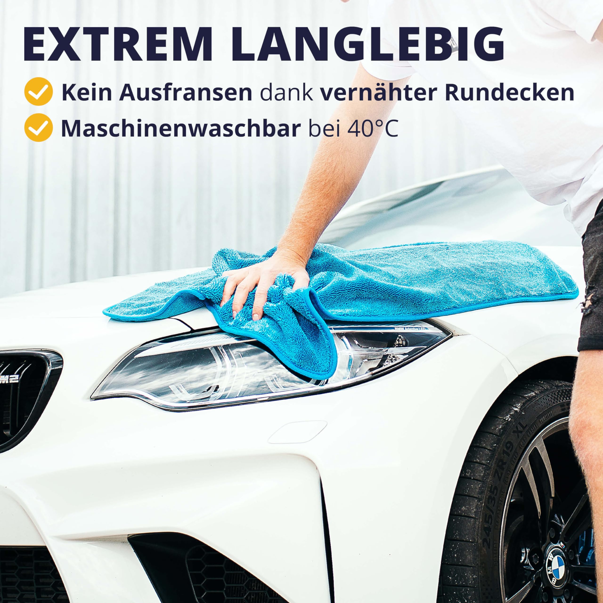 Cleaneed Hoogwaardige droogdoek [90 x 60 cm - 1200 g/m²] - extra absorberend zonder resten - microvezeldoek met extreem absorptievermogen - bijzonder zacht voor