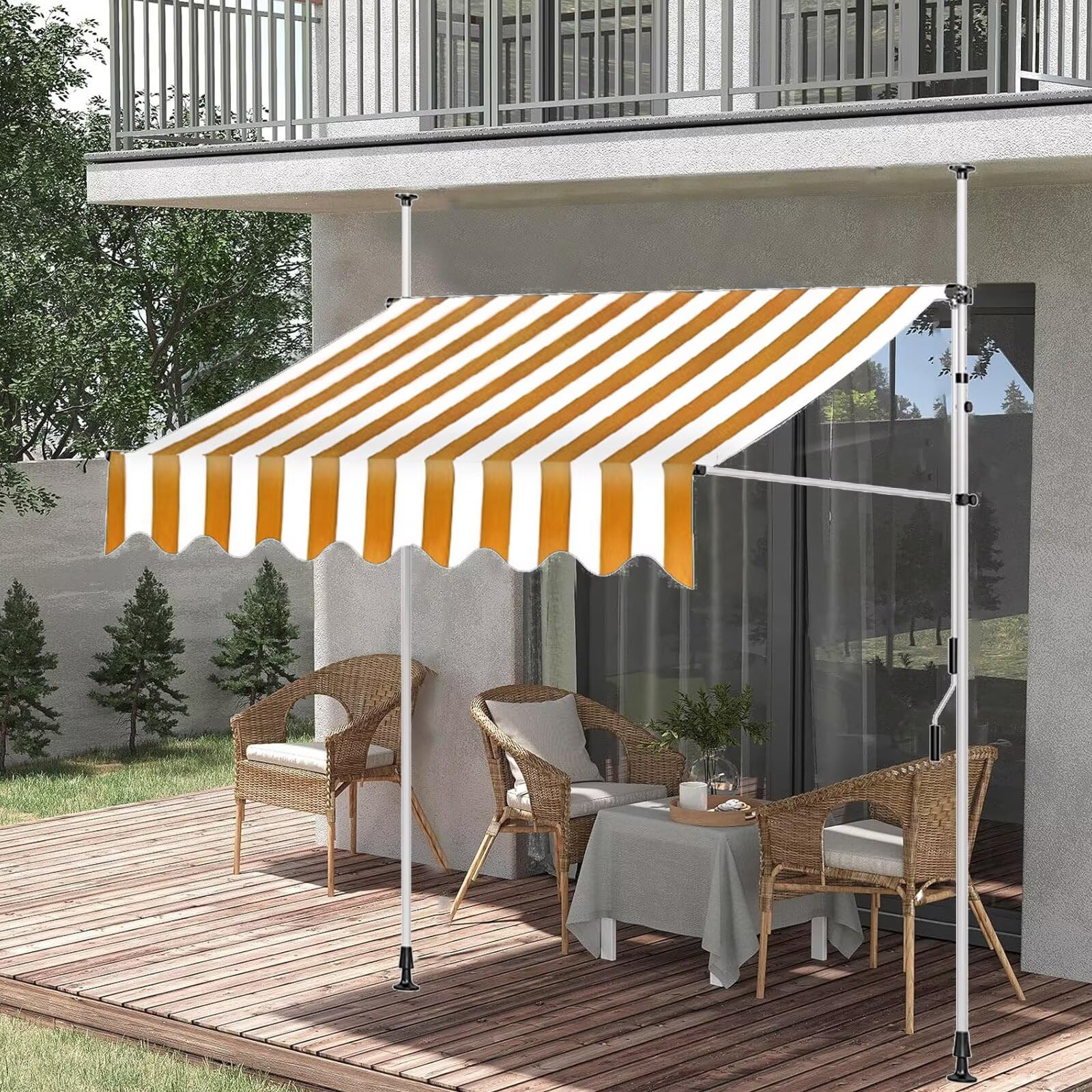 オーニングテント つっぱり式 サンシェード 巻き取り式　幅1ｍ Amazon | オーニングテント つっぱり式 サンシェード 巻き取り式日よけ