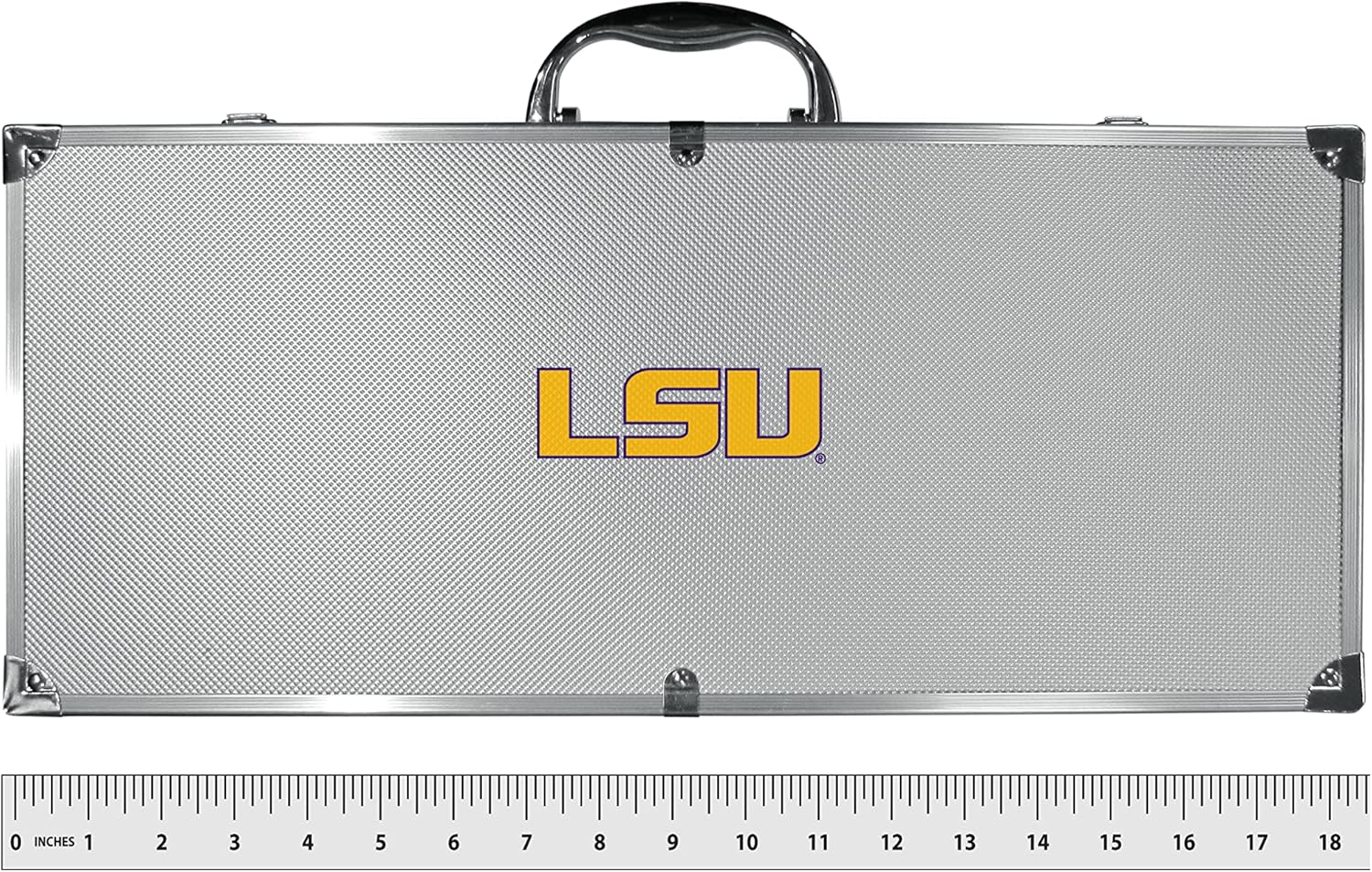 NCAA Siskiyou Sports Fan Shop LSU Tigers Steel Tailgater BBQ Set w/Case 8 piece Gray