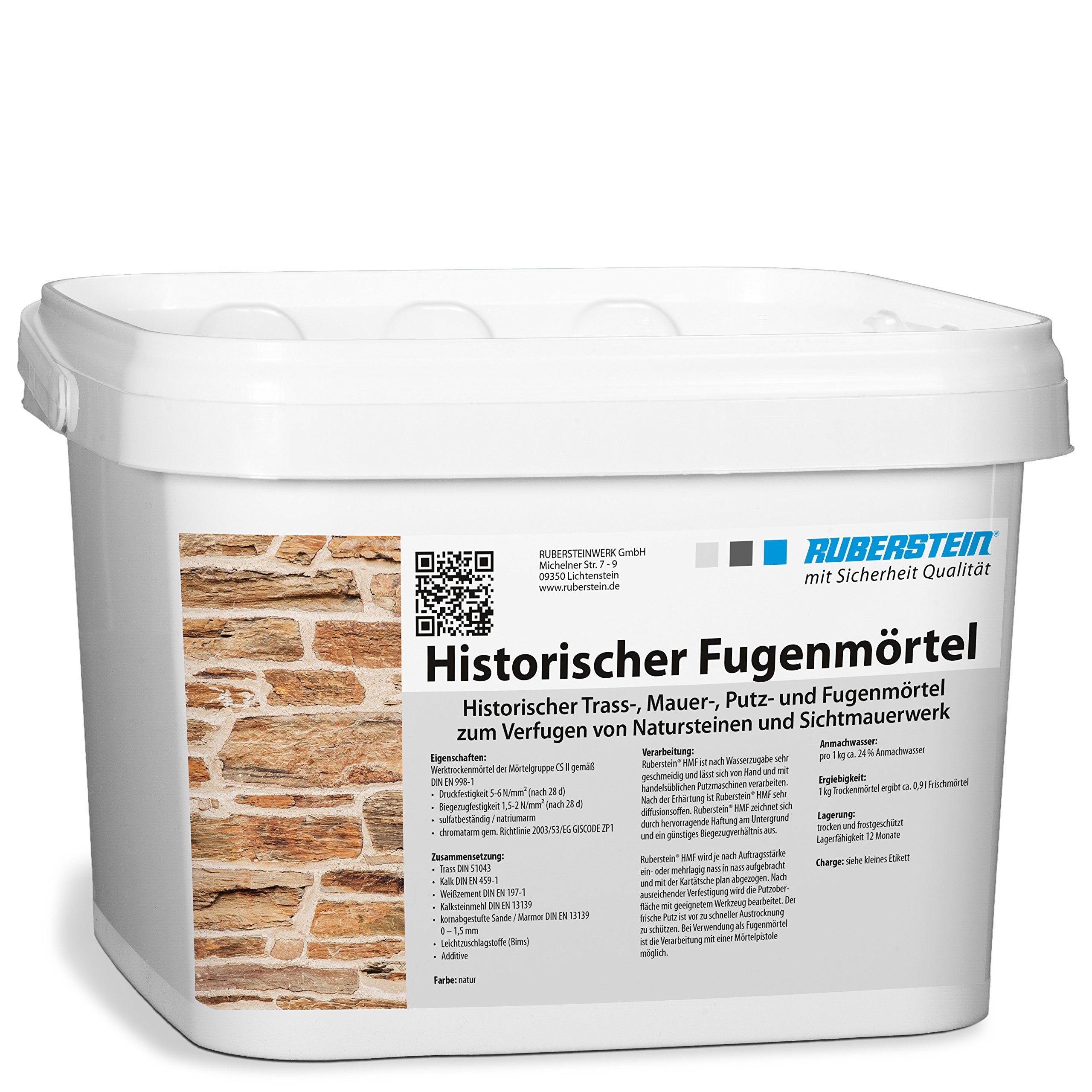 Ruberstein Historischer Fugenmörtel natur im 5 kg Eimer