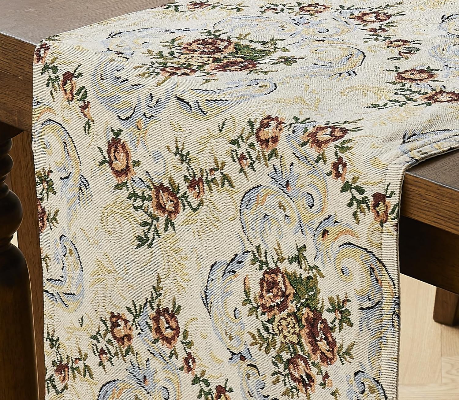 WARM HOME DESIGNS Luxury 72 Inch Table Runner. Beautiful Floral Table Runner 72 Inches Long with Rose Flower Design for Easter, Thanksgiving, or Christmas Dining Table Decor. Dia Roses 72