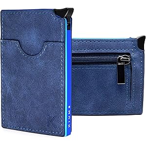 Portamonete In Vera Pelle Hanshi - Portafoglio Compatto Con Cerniera Per Monete, Chiavi E Carte - Foto 4