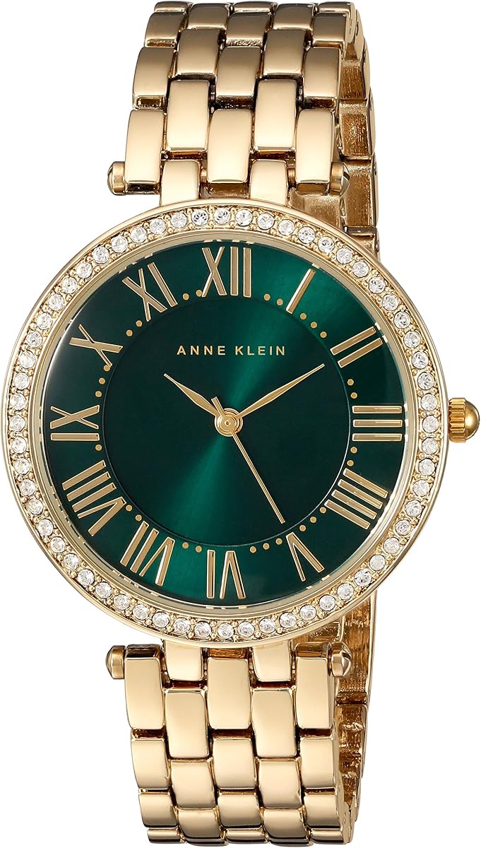 Reloj de pulsera premium con detalles de cristal para mujer