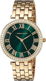 Anne Klein Women's AK/2230GNGB Swarovski Crystal Accented Gold-Tone Bracelet Watch