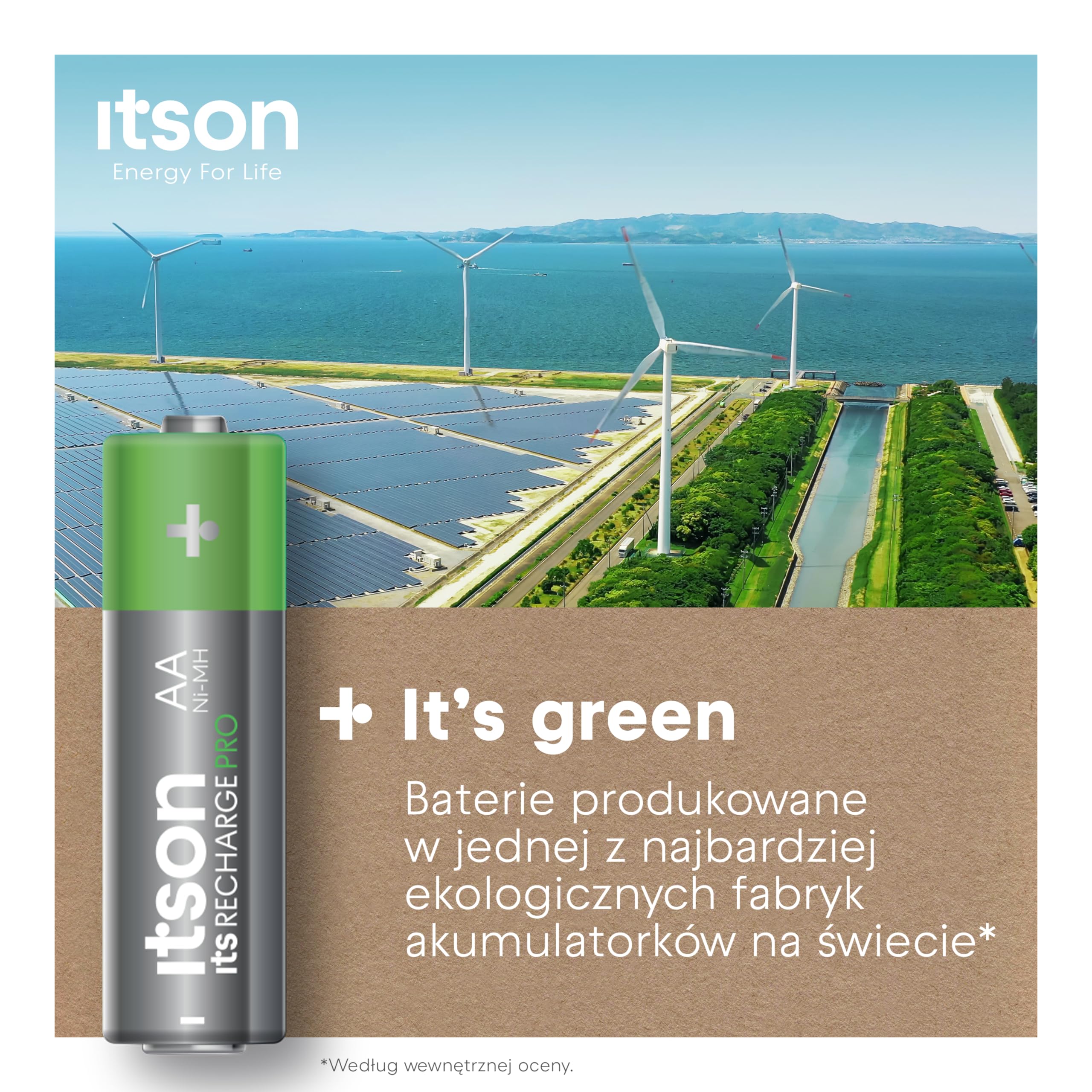 ITSON, gotowe do użycia akumulatorki AA Ni-MH, 2500 mAh, 4 sztuki, idealne do aparatów cyfrowych, kontrolerów gier video, zabawek, HHR6-2500IT/4CB