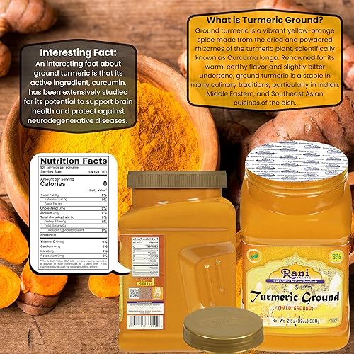 Miniatura 3 de Rani - Especias en polvo de raíz de cúrcuma (Haldi), (alto contenido de curcumina) de 32 onzas (2 libras), 32.03 oz, totalmente natural, 100% puro,