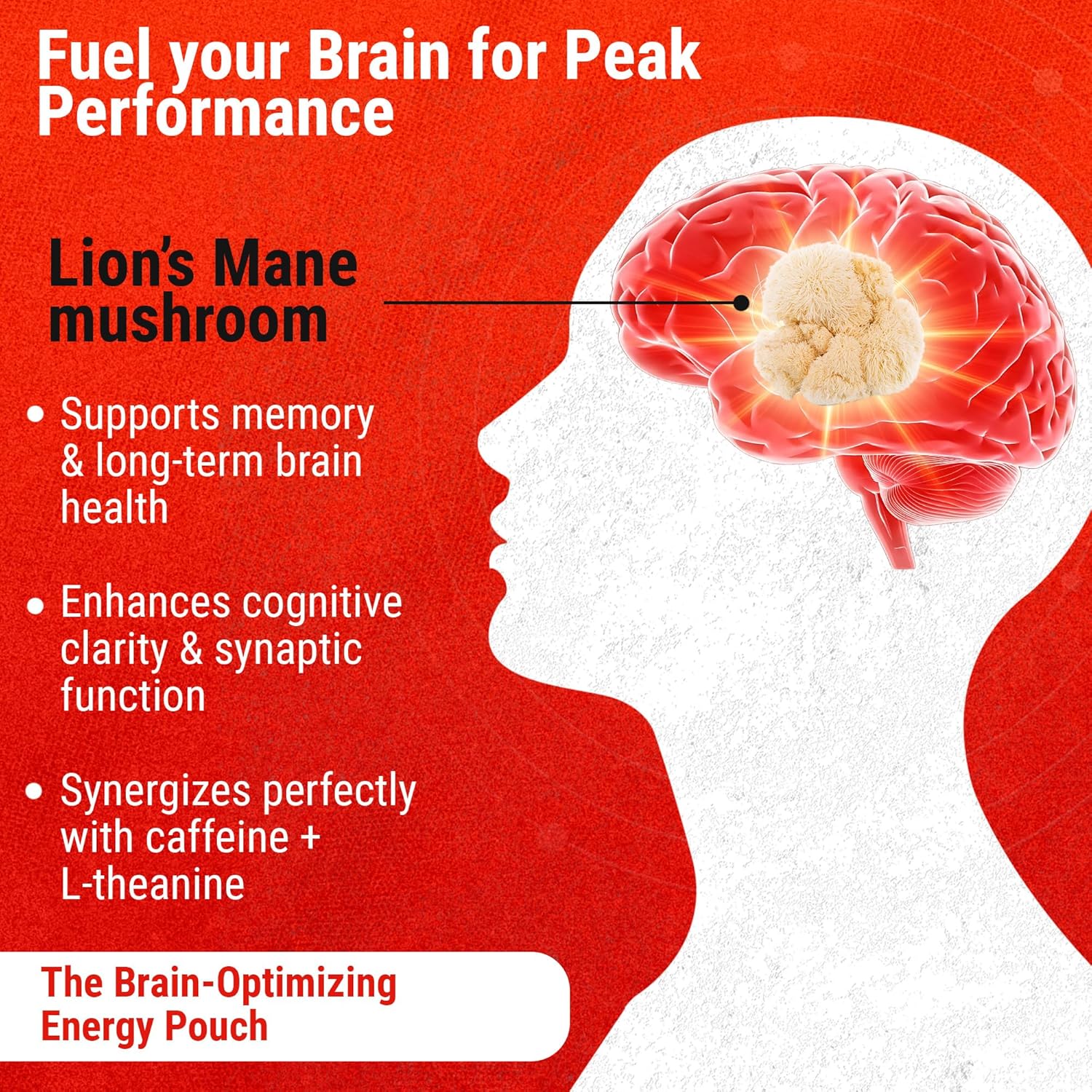 Cannadips - Brain Fuel Variety Pack - Nootropic Caffeine Pouches - 50mg Lion's Mane, 100mg Caffeine, 50mg L-Theanine, No Sugar - Clean Energy Brain Fuel for Cognitive Performance, Made in USA (5-PACK)