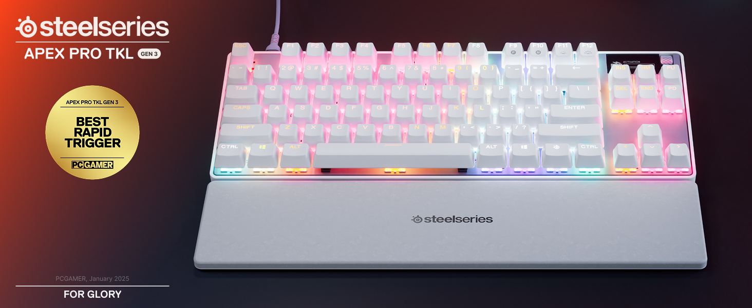 SteelSeries Apex Pro TKL Gen 3 - White Gaming Keyboard