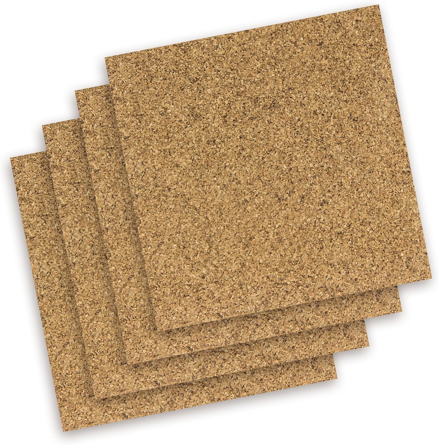 Quartet 6447415785 Natural Cork Tiles, 12x12", Adhesive Tabs for