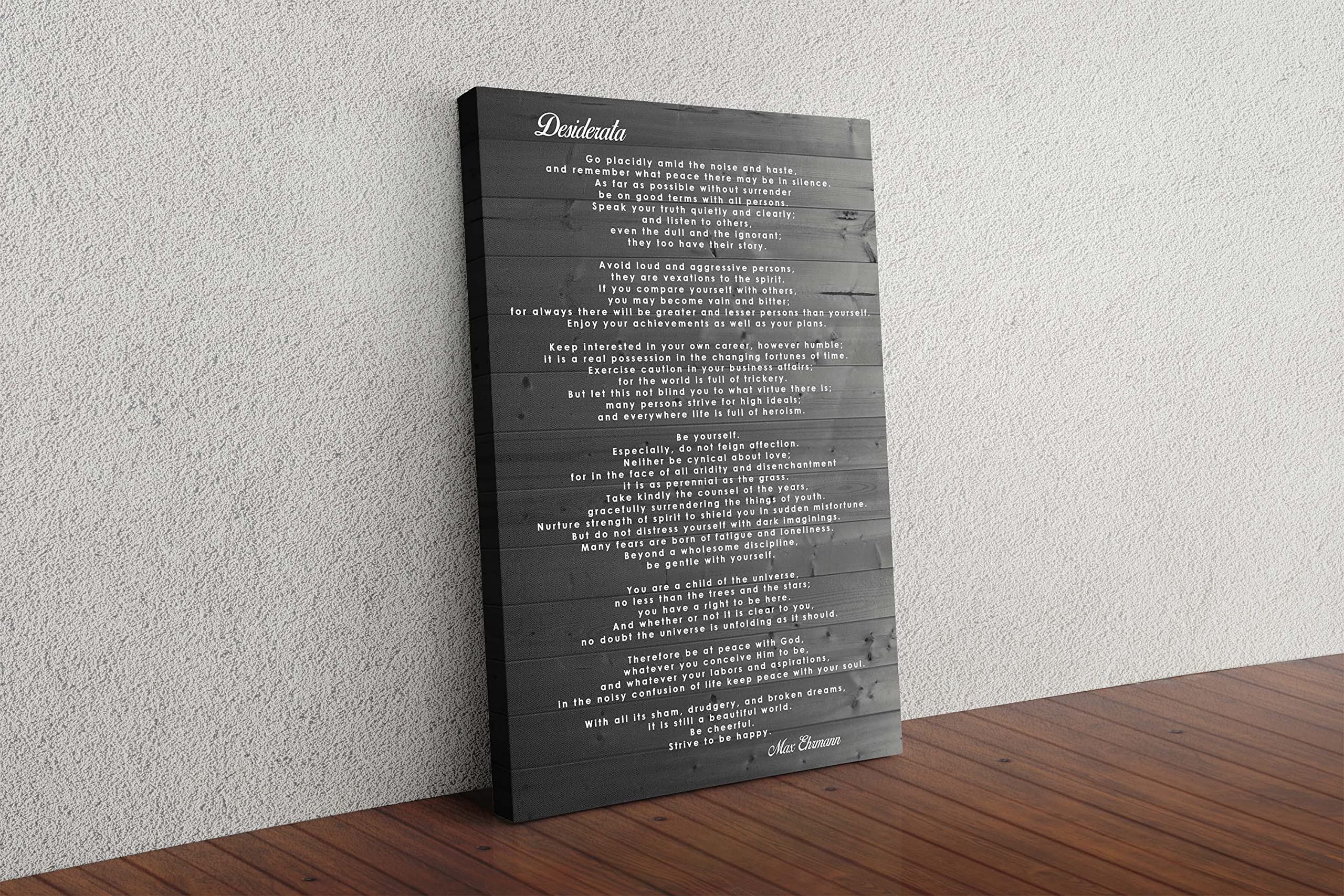 Desiderata Max Ehrmann Poem Framed Motivational Framed Canvas Wall Art Picture Print Home Decor