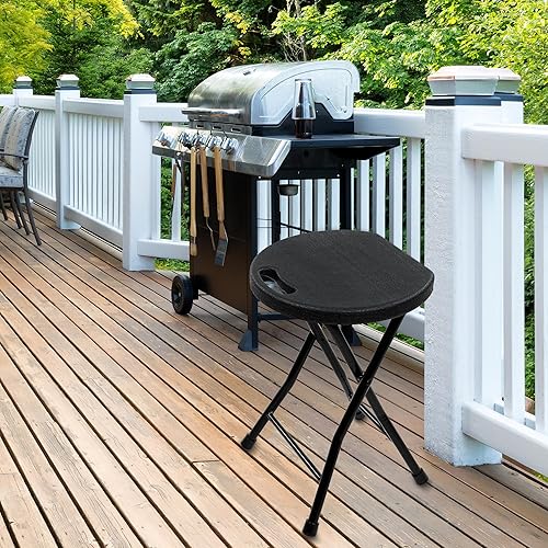 Miniatura 2 de 7Penn Paquete de 2 sillas de taburete plegables altas con asa tapa de 440 libras hogar portátil dormitorio taburete de bar plegable pequeño para