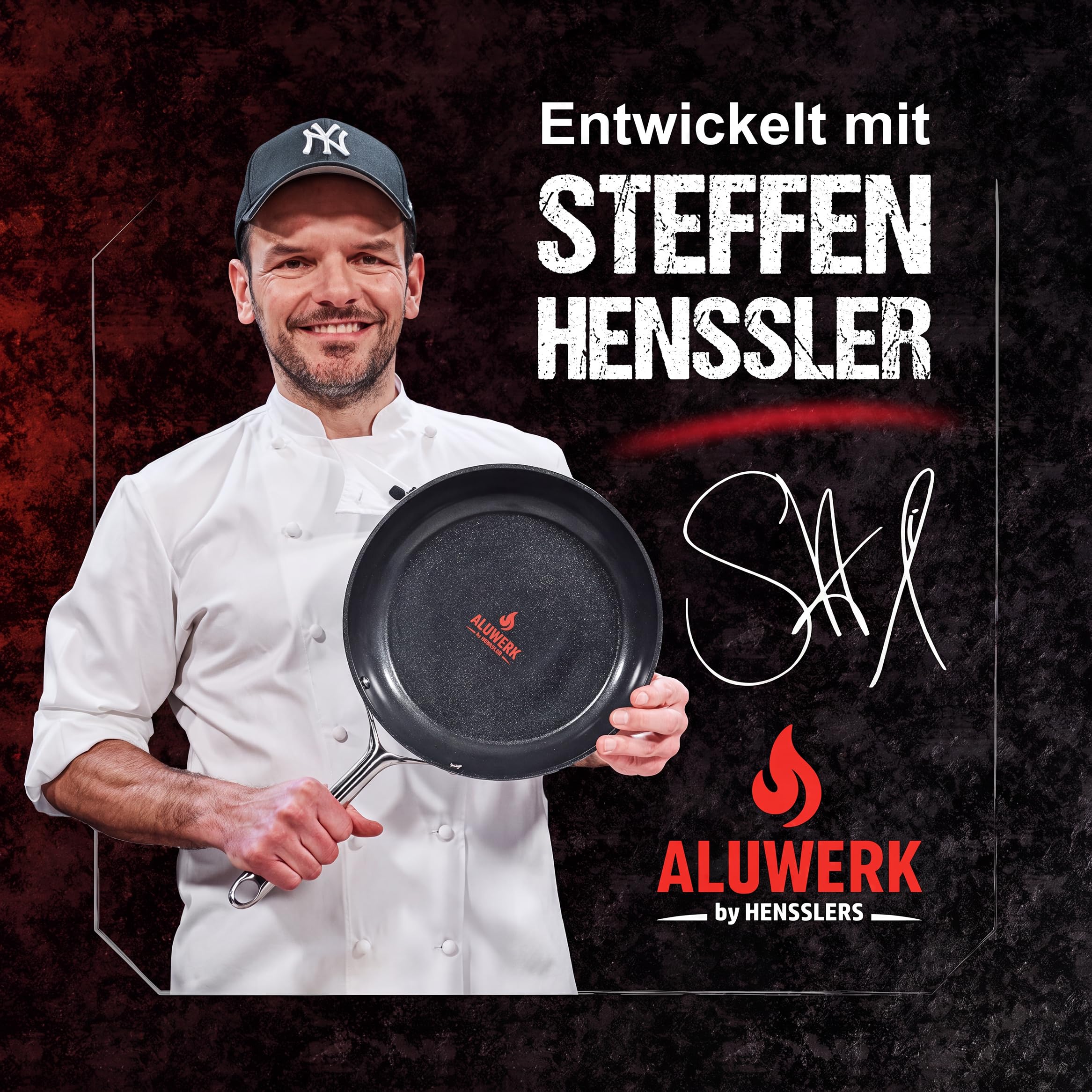 ALUWERK Bratpfanne Induktion 28cm [TITANVERSTÄRKTE KERAMIK] | Pfanne Antihaftbeschichtet ohne PTFE & PFOA - Beschichtete Induktionspfanne mit hohem Rand Ofenfest - Non Stick Frying Pan
