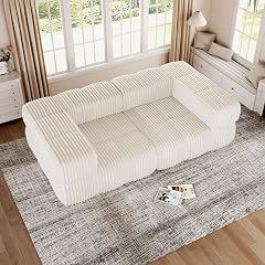 Jocisland 72 Modular Sectional Sofa Couch Chaise Lounge Cloud Sofa Set for Living Room 2 Seat Corduroy Beige