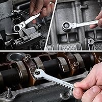 Vista 7 de WORKPRO - Juego de 22 llaves de trinquete con cabeza flexible, juegos de llaves combinadas con caja organizadora, 72 dientes, métrica 6-18mm y SAE