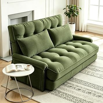 5-Position Adjustable Floor Sofa Couch,Multi-Functional Bean Bag Bed,Foldable Lazy Sofa Sleeper Bed with Armrest,Ideal for Reading and Playing Green