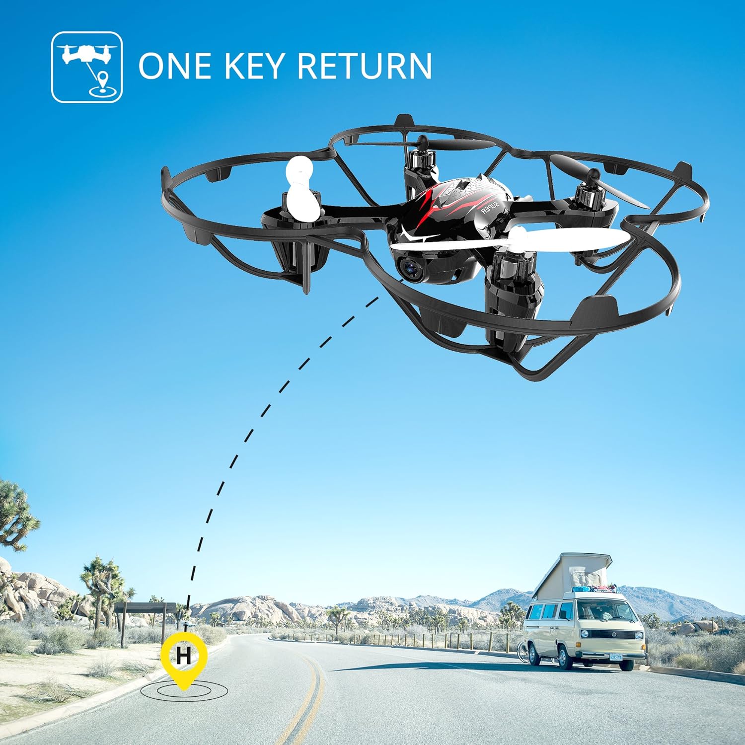 Holy Stone F180W Mini RC Drone FPV Quadcopter with HD Camera 2.4GHz 6-Axis Gyro Includes Bonus Battery and 8 Blades