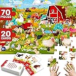 QUOKKA Search and Find Puzzles for Kids Ages 4-6 - Riddle Kids Puzzles 6-8 Years Old - 70 Unique Pcs - 20 Illustrated Guessing Cards - Engaging Children Themes - Farm Puzzle Gift for Toddlers 3-5