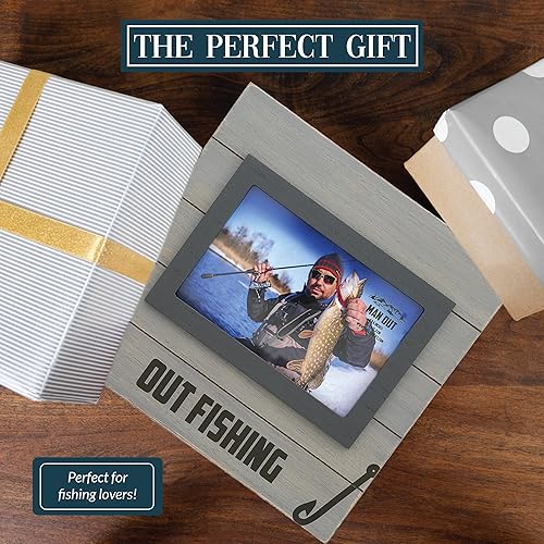 Miniatura 5 de Pavilion - Marco de fotos de madera de pesca con capacidad para fotos de 4 x 6 pulgadas, marcos de fotos rústicos, marco de fotos de vacaciones en