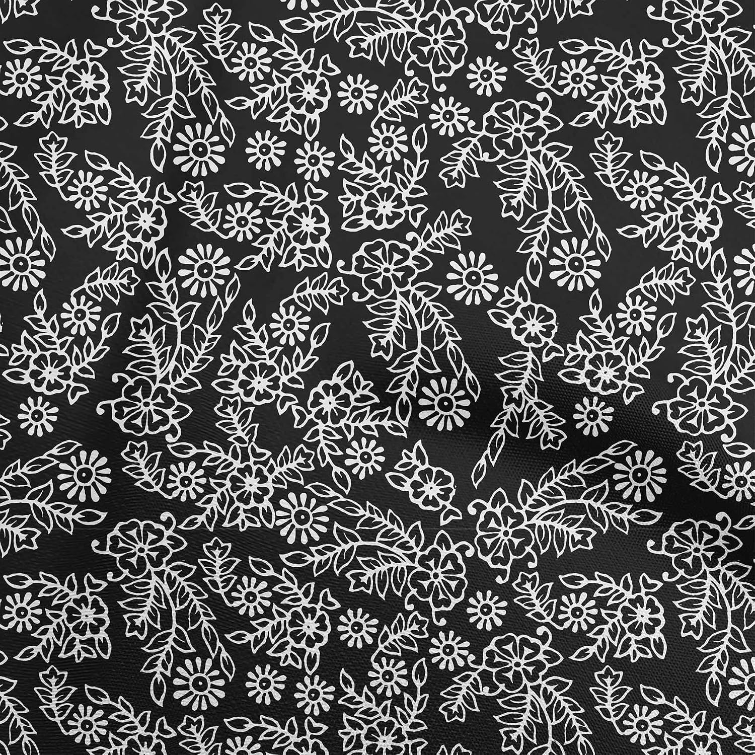 oneOone Cotton Flex Black Fabric Asian Mosaic Sewing Craft Projects Fabric Prints By Yard 40 Inch Wide