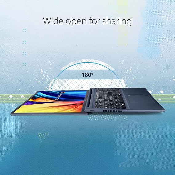 ASUS VivoBook 16X Laptop, 16 4K OLED Display, Intel Core i7-12700H CPU, Intel Iris Xe Graphics, 16GB RAM, 512GB SSD, Fingerprint Sensor, Windows 11 Home, Quiet Blue, F1603ZA-DS74