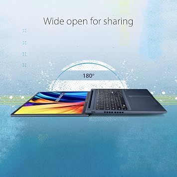 ASUS VivoBook 16X Laptop, 16 4K OLED Display, Intel Core i7-12700H CPU, Intel Iris Xe Graphics, 16GB RAM, 512GB SSD, Fingerprint Sensor, Windows 11 Home, Quiet Blue, F1603ZA-DS74