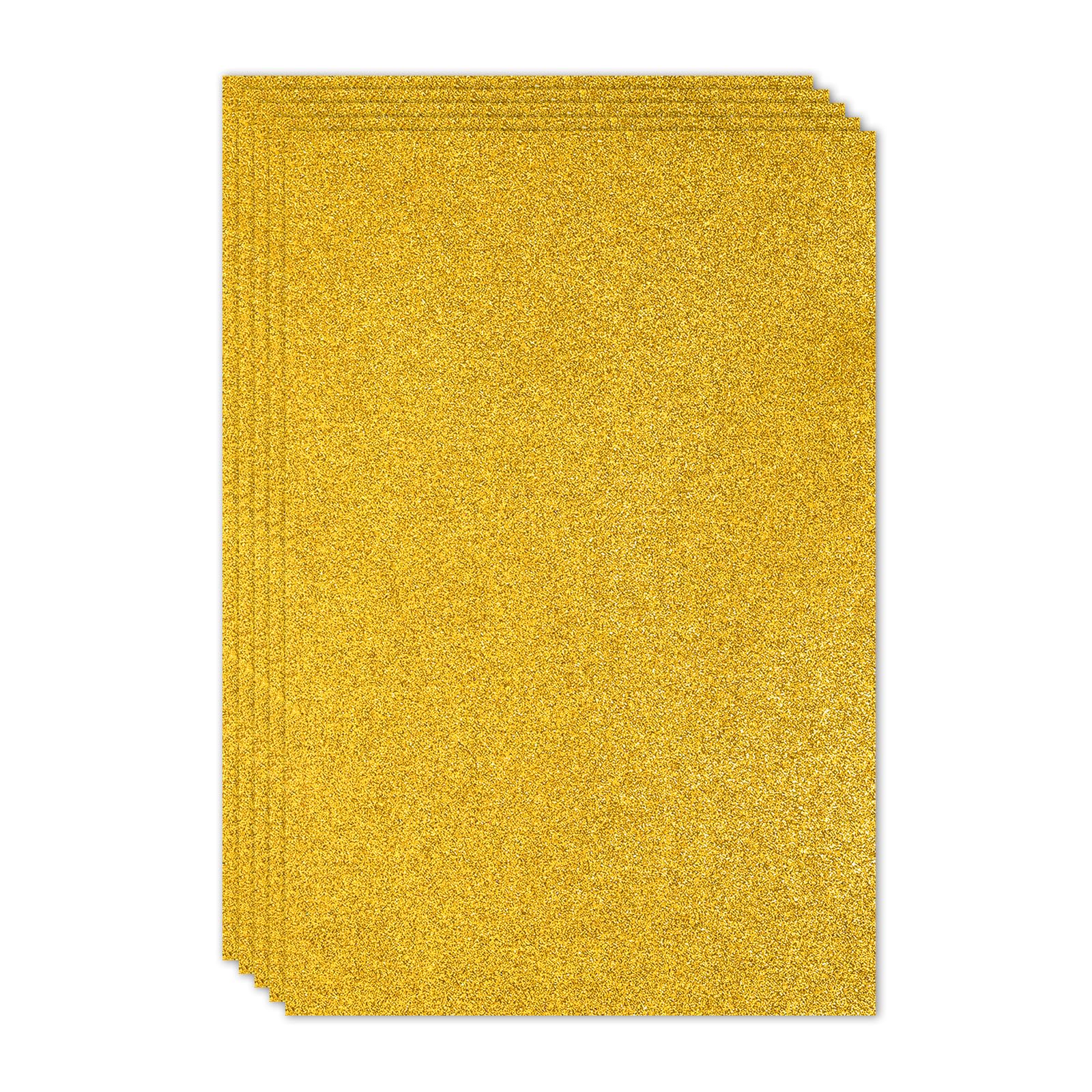 PATIKIL Yellow Shiny EVA Glitter Foam Sheet 11.8 x 7.9 Inch 2mm Thick Sparkle EVA Glitter Felt for Crafts DIY Project 5 Pcs